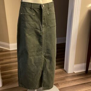 Bill Blass Olive Green Maxi Skirt